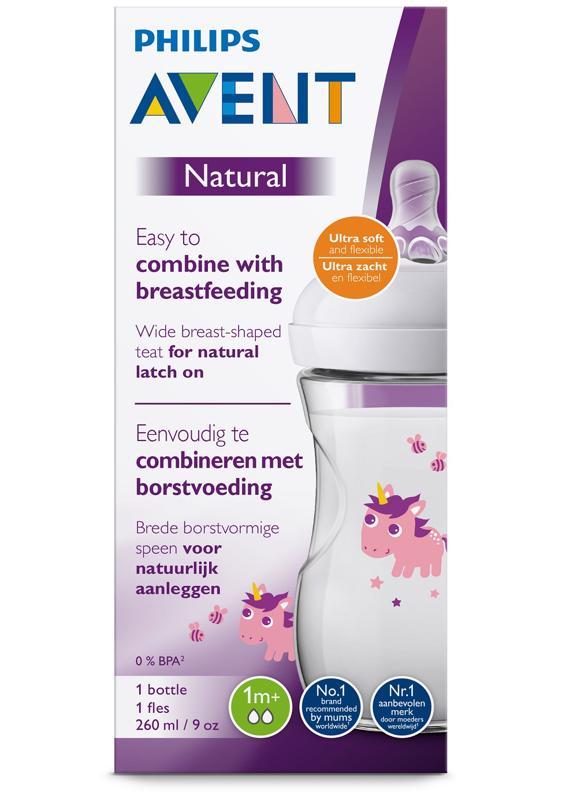 Philips AVENT Fľaša 260 ml Natural jednorožec
