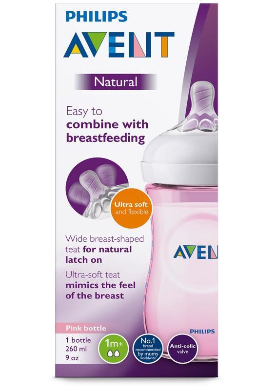 Philips AVENT Fľaša 260 ml Natural ružová