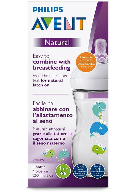 Philips AVENT Fľaša 260 ml Natural veľryba