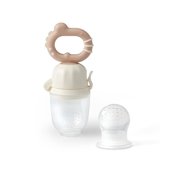 BABYONO Hryzačka na podávanie jedla Dino béžová 6m+