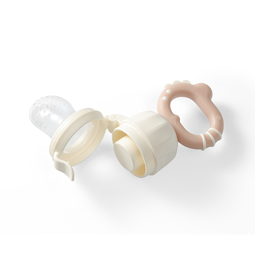 BABYONO Hryzačka na podávanie jedla Dino béžová 6m+