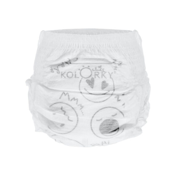 KOLORKY Ekopleny nohavičkové nočné jednorazové Deluxe Velvet Pants, Sleepy, L (8-13 kg) - 19 ks