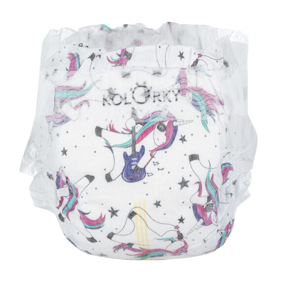 KOLORKY Plienky jednorazové nočné EKO, jednorožce XL (12-16 kg) - 17 ks