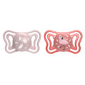 CHICCO Cumlík Physio Light silikónový dievča 6-16m, 2 ks