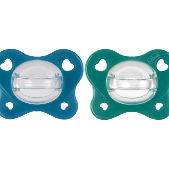 CHICCO Cumlík Physio Dual Soft silikónový chlapec 16-36m, 2 ks