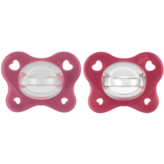 CHICCO Cumlík Physio Dual Soft silikónový dievča 16-36m, 2 ks