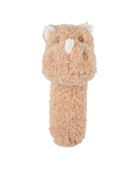 NATTOU Hračka plyšová hrkálka Teddy nosorožec 14 cm, 0m+