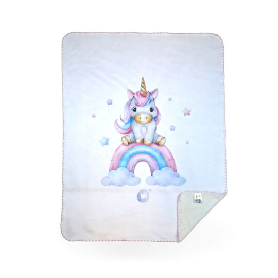 XKKO LUX Španielska detská deka- Rainbow Unicorn, 75x100