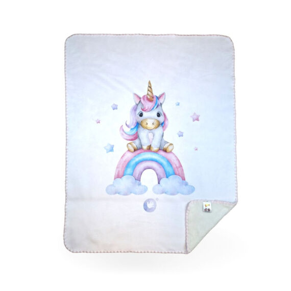 XKKO LUX Španielska detská deka- Rainbow Unicorn, 75x100