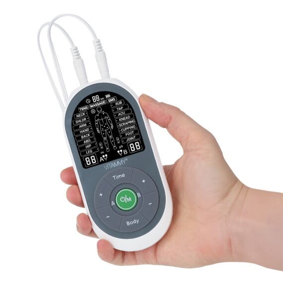 VITAMMY STIMULA Elektrostimulátor svalov, terapia TENS EMS a masáž 3 v 1 + 4 elektródy