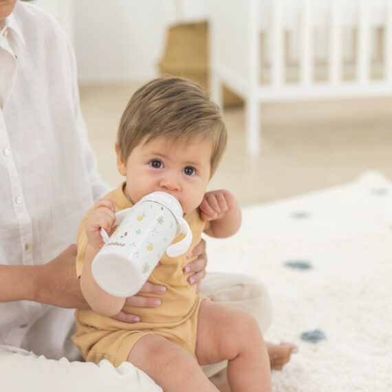 Miniland Valencia Termo dojčenská fľaša z nerezovej ocele s cumlíkom, 240 ml