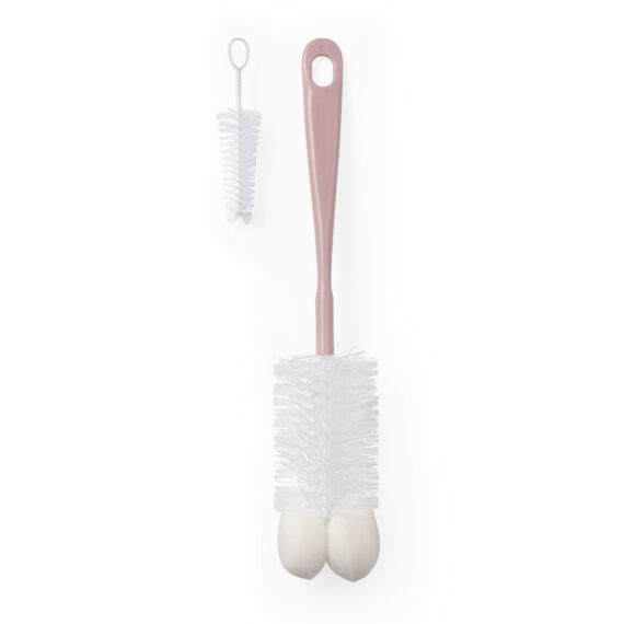 BABYONO Kefa na dojčenské fľaše s mini kefkou Pink
