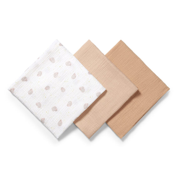 BABYONO Plienky mušelínové Super Soft 3 ks, Beige 70 x 70 cm