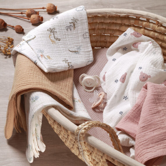 BABYONO Plienky mušelínové Super Soft 3 ks, Green 70 x 70 cm