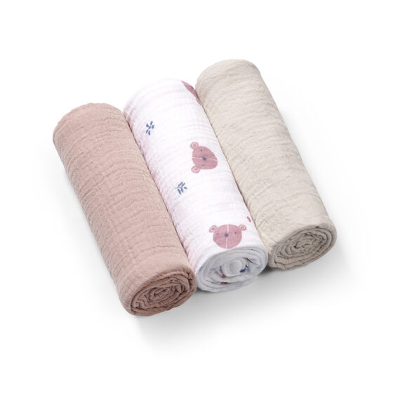 BABYONO Plienky mušelínové Super Soft 3 ks, Grey 70 x 70 cm