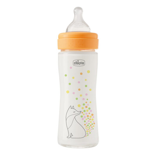CHICCO Fľaša dojčenská sklenená Perfect Easy 240 ml slow silikón dievča 0m+