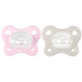 CHICCO Cumlík Physio Dual Soft silikónový dievča 2-6m, 2 ks