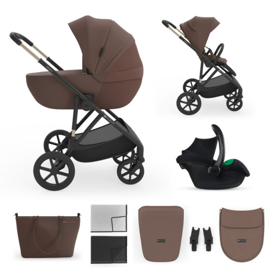 KINDERKRAFT Kočík kombinovaný 3v1 Prime 3 Velvet Mocca