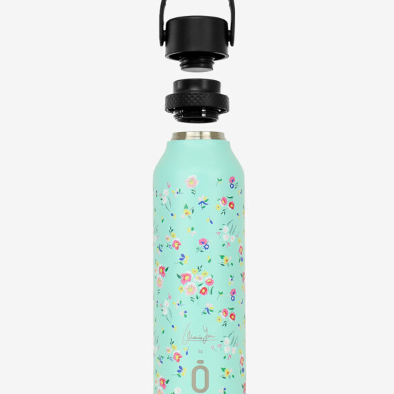 Runbott Mii Nerezová termofľaša s izoláciou – 600ml, Kvety na zelenej