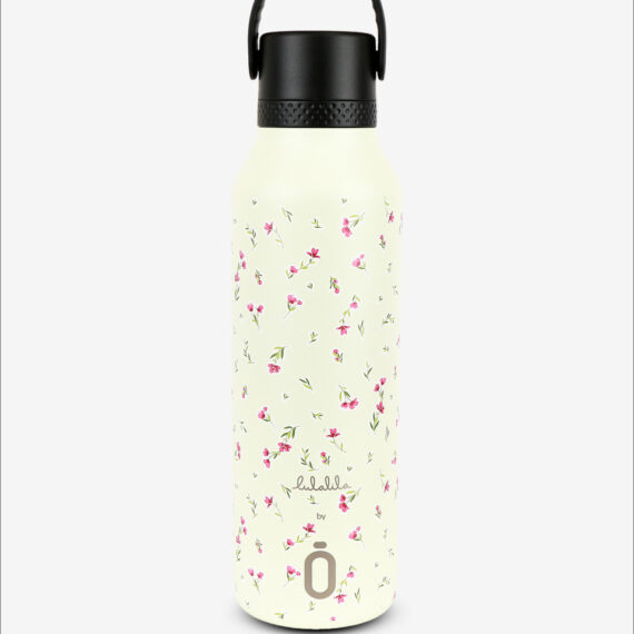 Runbott Mii Nerezová termofľaša s izoláciou – 600ml, ružové kvety