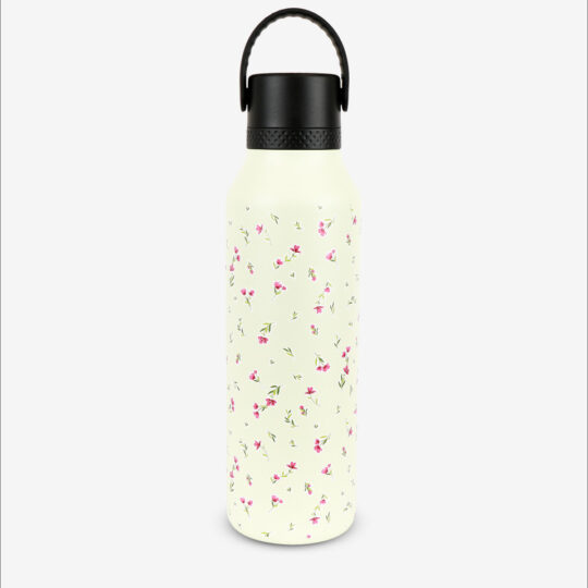 Runbott Mii Nerezová termofľaša s izoláciou – 600ml, ružové kvety