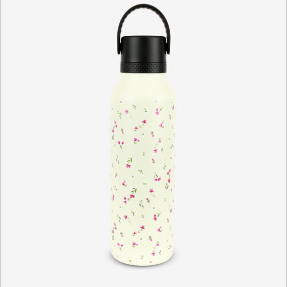Runbott Mii Nerezová termofľaša s izoláciou – 600ml, ružové kvety