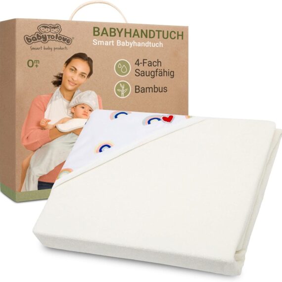 BabyToLove Bambusový uterák s kapucňou pre bábätká a deti – motív Dúha