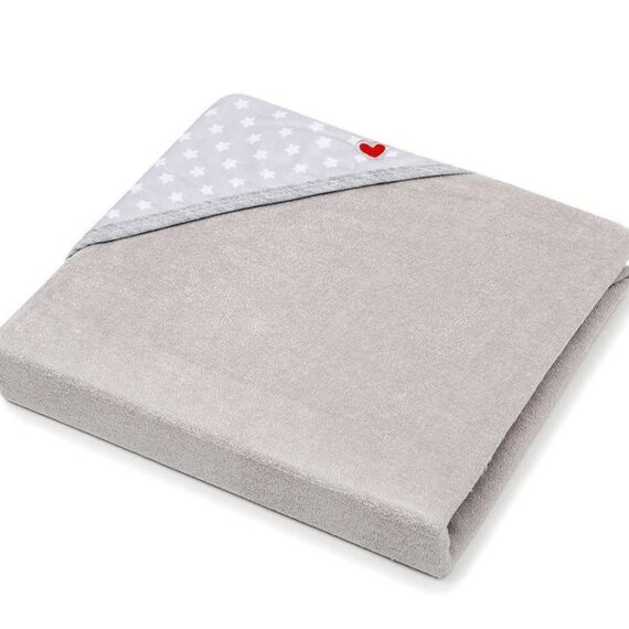 BabyToLove Bambusový uterák s kapucňou pre bábätká a deti – motív biele hviezdičky
