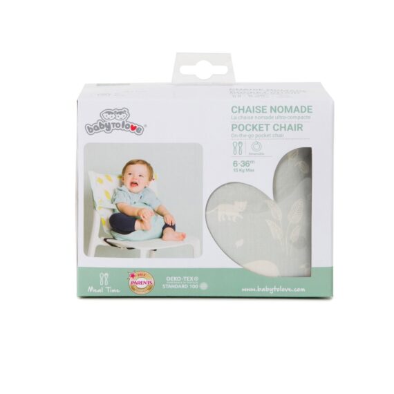 BabyToLove Ultra kompaktná látková stolička s navlečením na opierku – Green Tropic