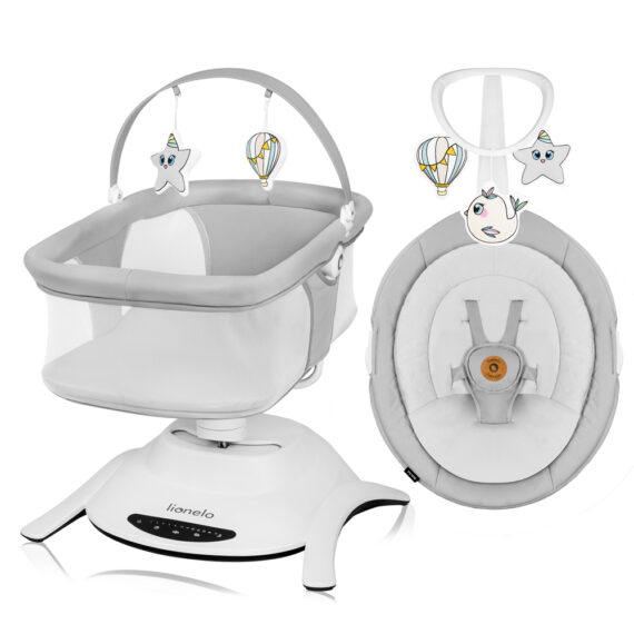 LIONELO Detské lehátko Bella Set Grey Concrete, 0m+