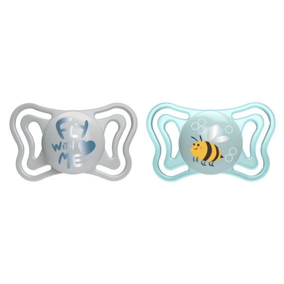 CHICCO Cumlík Physio Light silikónový chlapec 2-6m, 2 ks