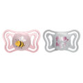 CHICCO Cumlík Physio Light silikónový dievča 2-6m, 2 ks
