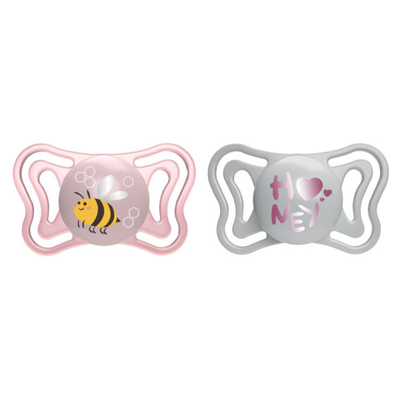 CHICCO Cumlík Physio Light silikónový dievča 2-6m, 2 ks