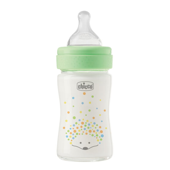 CHICCO Fľaša dojčenská sklenená Perfect Easy 150 ml slow silikón neutral 0m+