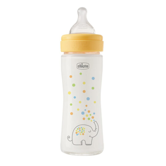 CHICCO Fľaša dojčenská sklenená Perfect Easy 240 ml slow silikón neutral 0m+
