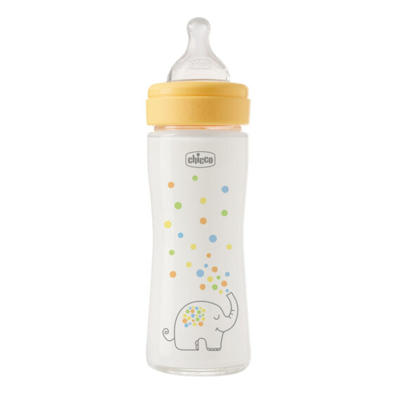 CHICCO Fľaša dojčenská sklenená Perfect Easy 240 ml slow silikón neutral 0m+