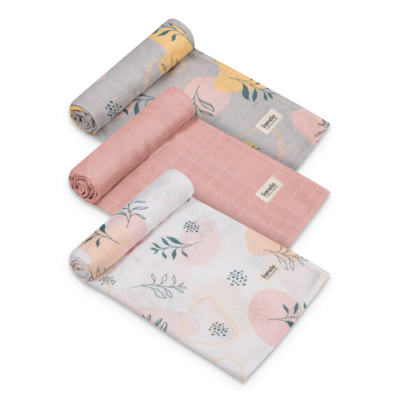 LIONELO Bambusové plienky Bamboo Set Leaf, 3 ks