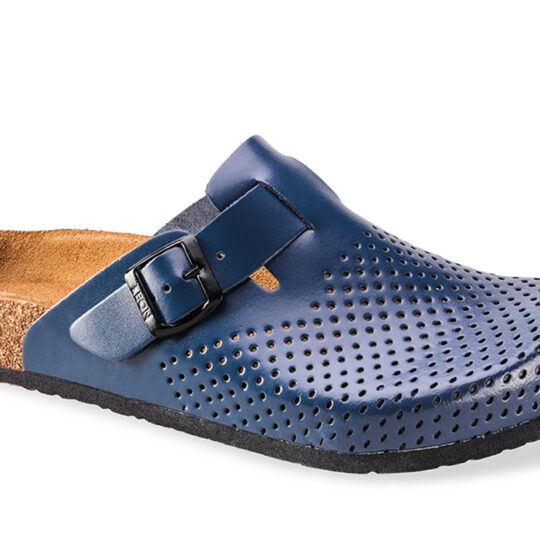 Leon 4700 Pánske celokožené korkové vsuvky modré