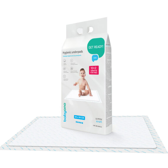 BABYONO Podložky prebaľovacie jednorázové 60x90 cm, 10 ks + 2 gratis