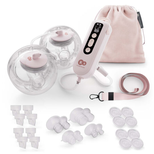 KINDERKRAFT Odsávačka materského mlieka Double Hands-free Gentle Flow Pink