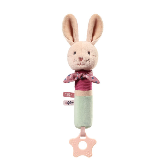 BABYONO Hračka pískacia s hryzačkou Rabbit Karo 3m+