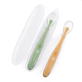 PETITE&MARS Silikónové lyžičky s puzdrom, sada 2 ks, Take&Match Pea - Ochre 6m+