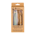 PETITE&MARS Silikónové lyžičky s puzdrom, sada 2 ks, Take&Match Pea - Ochre 6m+