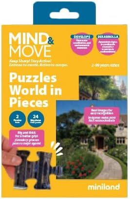 Miniland Vzdelávacie puzzle Svet v kúskoch Mind&Move – Mapa sveta pre deti