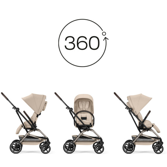 CYBEX Športový kočík Eezy S Twist+ 2 Black - Magic Black Gold