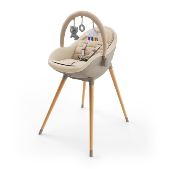 KINDERKRAFT Jedálenská stolička a lehátko Fini Up 2v1 Beige