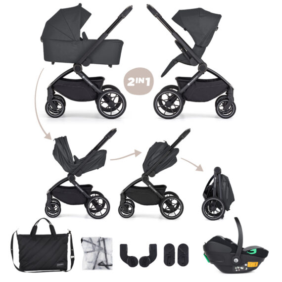 PETITE&MARS Kočík kombinovaný SCOUT 3v1 Anthracite Moon s Core Pro i-Size