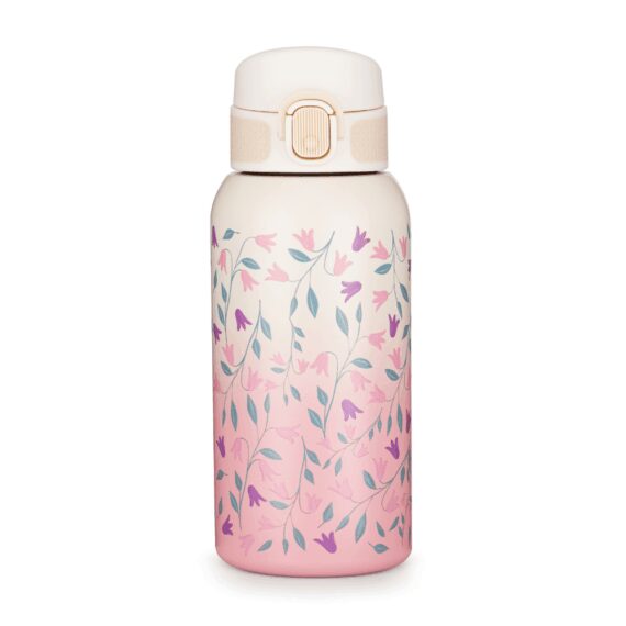 PETITE&MARS Fľaša nerezová termo s náustkom 500 ml Delicate Flowers 36m+