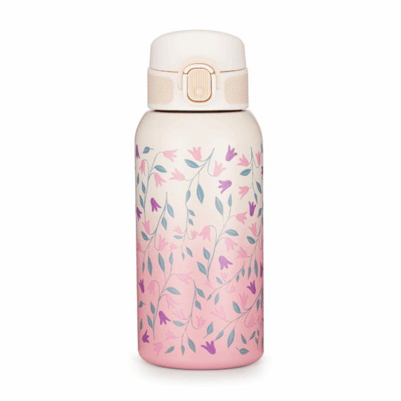 PETITE&MARS Fľaša nerezová termo s náustkom 500 ml Delicate Flowers 36m+