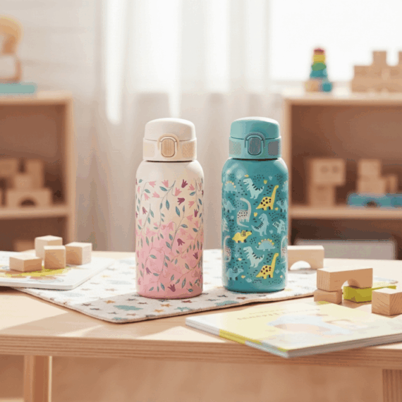 PETITE&MARS Fľaša nerezová termo s náustkom 500 ml Dino Park 36m+